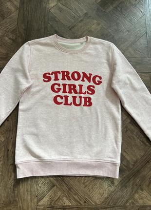Розовый свитшот с красной надписью strong girls club2 фото