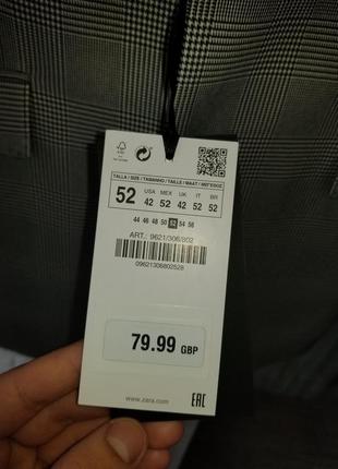 Пиджак в черно белую клетку (glen plaid) rrp 80 фунтов zara coolmax5 фото