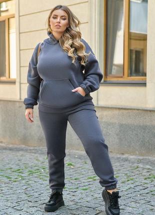 Спортивный костюм из худи на флисе