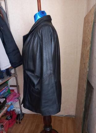 Вінтажна класична шкіряна куртка 48-50 розмір (оверсайз)2 фото