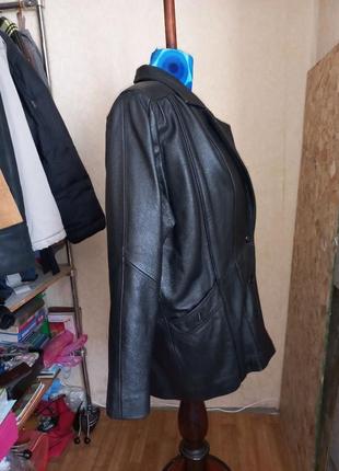 Вінтажна класична шкіряна куртка 48-50 розмір (оверсайз)4 фото