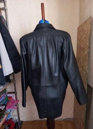 Вінтажна класична шкіряна куртка 48-50 розмір (оверсайз)3 фото