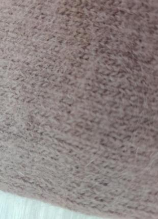 Теплая пушистая кофта базового кофейного цвета с ангорой3 фото