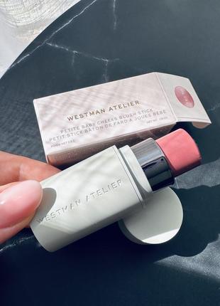 Westman atelier baby cheeks lip + cheek cream blush stick кремовые румяна в стоке оттенок petal