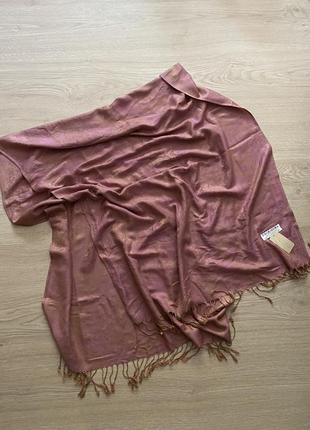 Шарф/палантин pashmina for tropicana новый/ эксклюзив/ цвет розовое золото