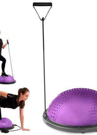Балансировочная полусфера bosu для фитнеса и гимнастики d 58 см надувная с насосом