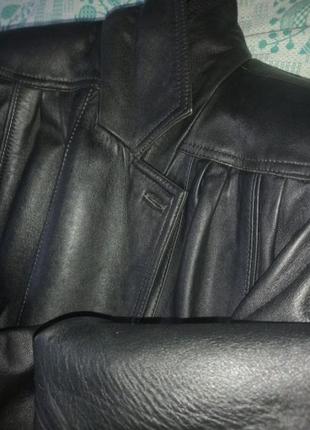 Вінтажна класична шкіряна куртка 48-50 розмір (оверсайз)10 фото