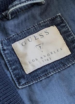 Vintage guess denim bomber jacket винтаж мужская куртка бомбер ветровка джинсовая джинсовка пиджак гесс синий оригинал размер l8 фото