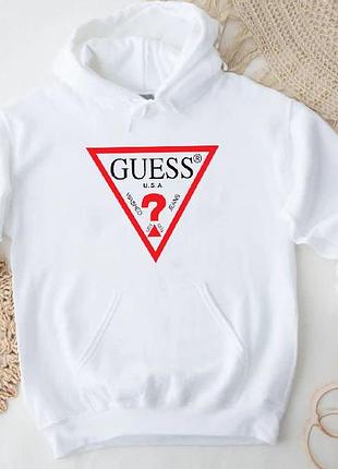 Жіночий худі на флісі оверсайз oversize guess гесс білий