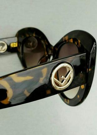 Fendi очки женские солнцезащитные тигровые5 фото