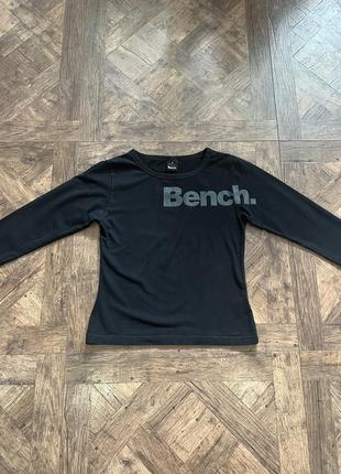 Черный реглан, лонгслив bench размер s/m