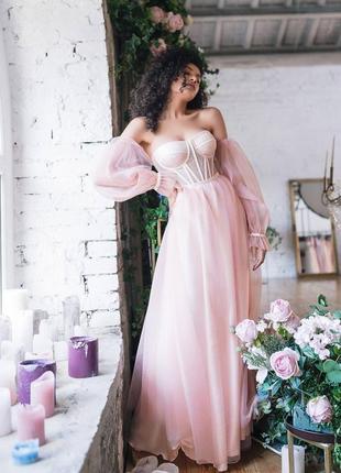 Роскошное платье - корсет на свадьбу, роспись