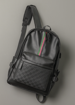 Кожаный женский рюкзак классический черный из натуральной кожи качественный