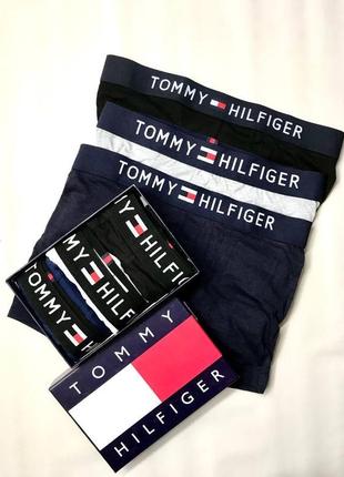 Мужские трусы tommy hilfiger в подарочной упаковке / комплект 3 шт на подарок1 фото