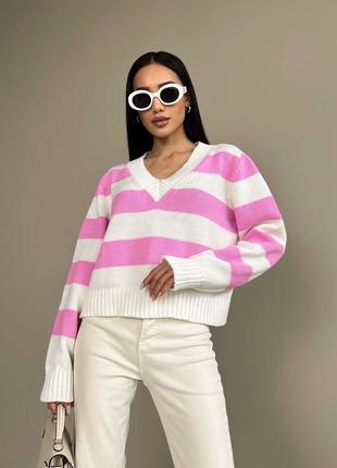 Шикарный тёплый свитер джемпер кофта свитшот туника в полоску белый розовый барби голубой бежевый коричневый чёрный зелёный свободный оверсайз