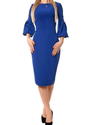 Платье синее в офис s 42-44 sl-fashion