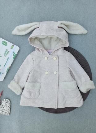 Дитяче демісезонне пальто зайка 0-3 міс весняне для новонародженої дівчинки куртка
