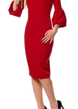 Плаття червоне ділове модне s укр 42-44 sl-fashion
