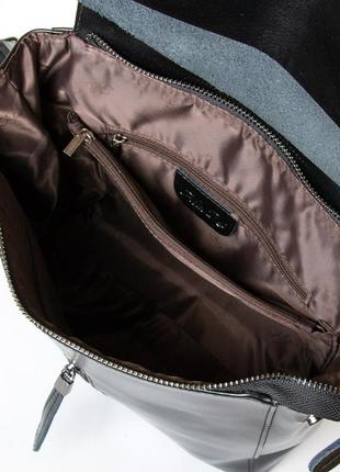 Женские кожаный рюкзак с натуральной кожи черного цвета4 фото