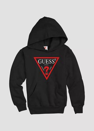 Женский худи на флисе оверсайз oversize guess гесс чёрный