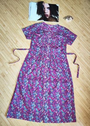 Ethos коттоновое платье цвета фуксии в цветочный принт, u9166 фото