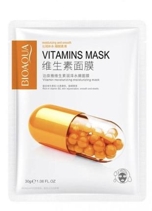 Тканинна маска для обличчя bioaqua elastic and smooth vitamins mask