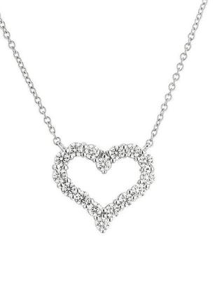 Срібна підвіска diamond heart large pendant tiffany co4 фото