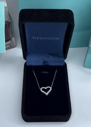 Срібна підвіска diamond heart large pendant tiffany co2 фото