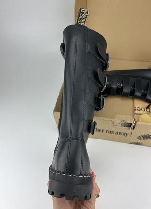 Ботинки steel 139/140oz4p-blk на 20 люверсов с замком черные кожа, оригинальные ботинки стол3 фото