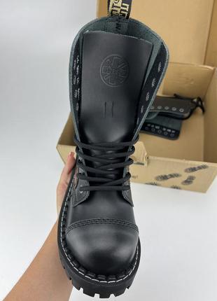Ботинки steel 105/106/o/flam/b на 10 люверсов черные шкира, оригинальные ботинки стол3 фото