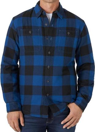 Wrangler sherpa lined shirt blue buffalo - m4 фото