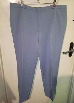 Укороченные,классические,голубые брюки с карманами,большого размера,canda c&a1 фото