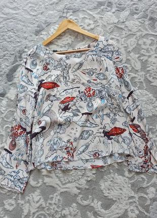 Комбінована шовкова блуза dorothee schumacher5 фото