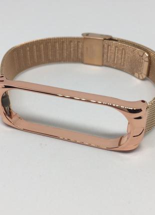 Металлический ремешок mi band 3 Xiaomi mi band 2 розовое золото миланская петля ⛓