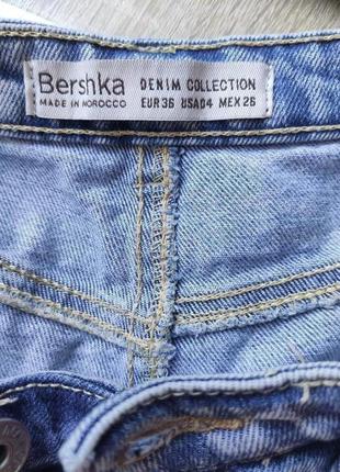 Женские шорты джинсовые короткие брендовые голубые bershka5 фото