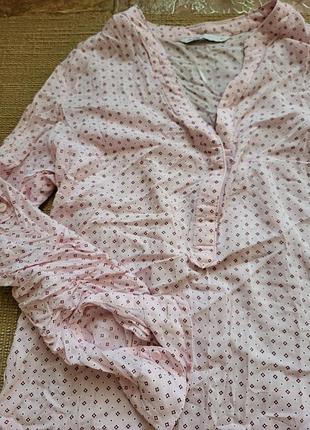 Сорочка принт рожева біла