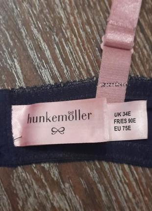 Брендовый красивый бюстгалтер с кружевом р. 34 е 75 э от hunkemoller, косточки, поролон4 фото