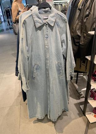 Джинсовый тренч zara xs-s, m-l9 фото