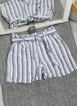 Новые льняные шорты с прядкой f&f