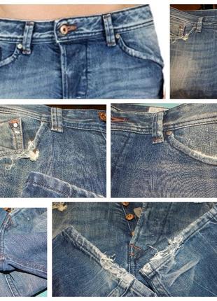 Мужские джинсы diesel darron 0885r regular-slim из потертого синего денима8 фото