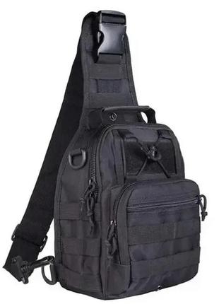 Чоловіча тактична сумка через плече, 6 л колір чорний1 фото