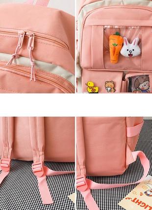 Шкільний підлітковий рюкзак, сумка, косметичка, пенал набір 5 в 1 для дівчинки flash6 фото