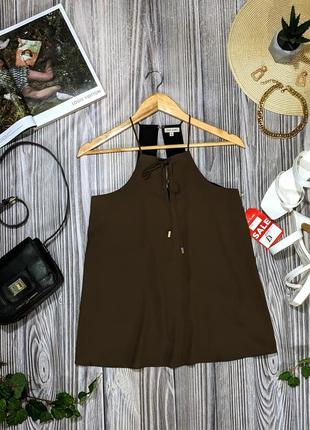 Оливковая шифоновая свободная блуза river island #2994