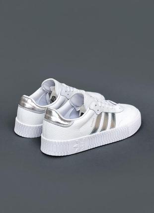 Кроссовки женские adidas sambarose white silver8 фото