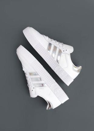 Кроссовки женские adidas sambarose white silver7 фото