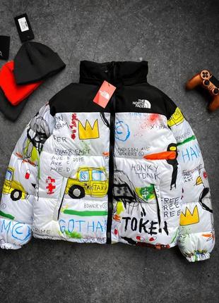 Мужской пуховик the north face на осень с принтом качественного материала, унисекс модель, стильный и удобный пуховик на каждый день