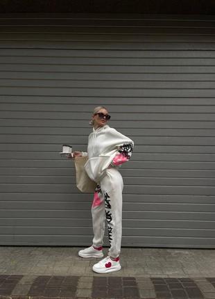 Стильний якісний спортивний костюм на флісі двійка