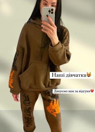 Стильный, спортивный теплый костюм на флисе5 фото