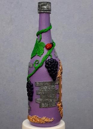 Декорована пляшка "сіцилійський виноград"2 фото