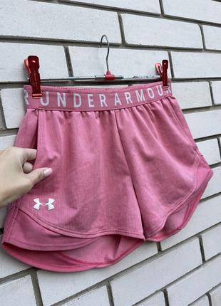 Рожеві тренувальні шорти з колекції under armour.6 фото